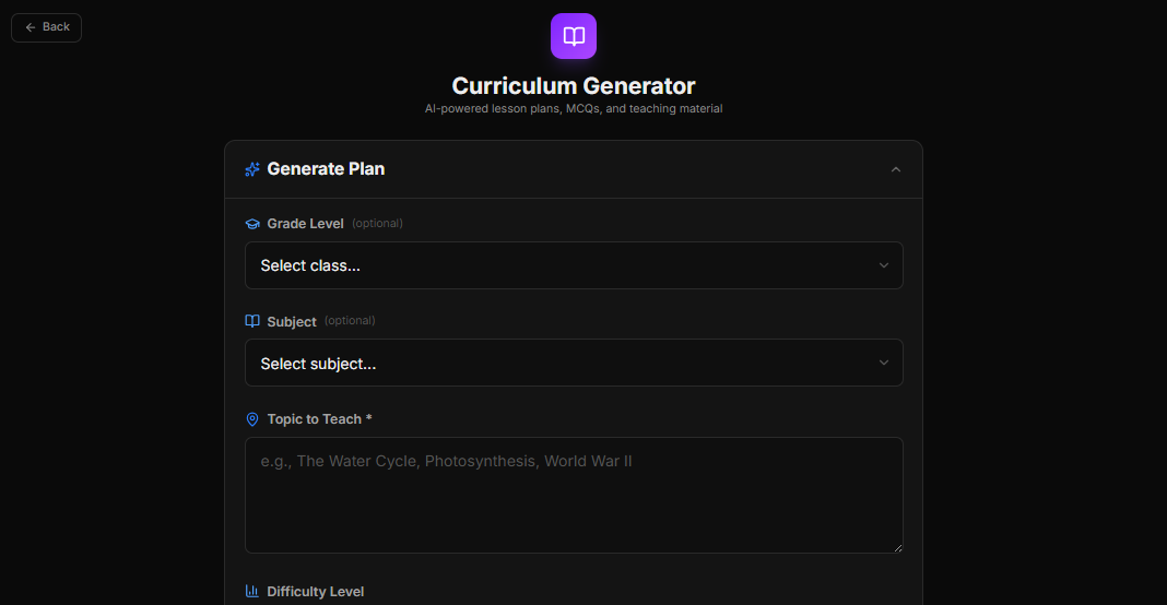 Curriculum Generator