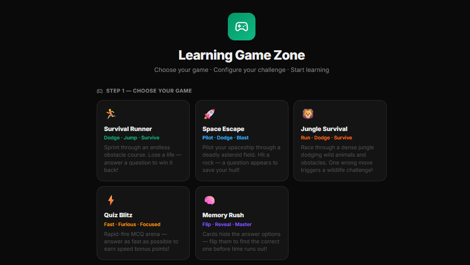 Learning Game Zone